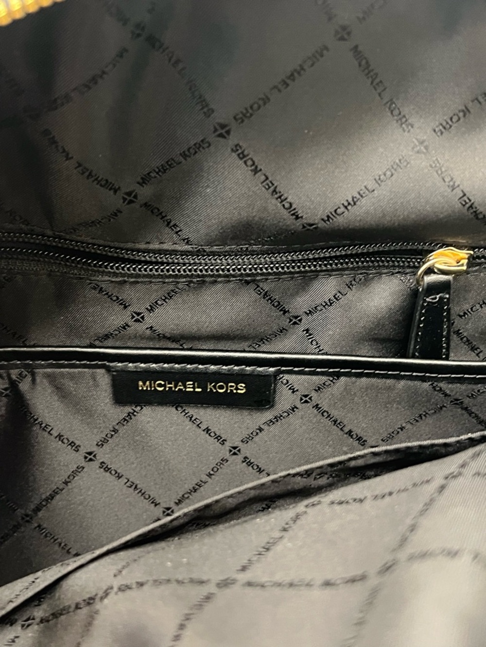 Michael Kors Black Leather Backpack with Gold Hardware - Picture 7 of 8